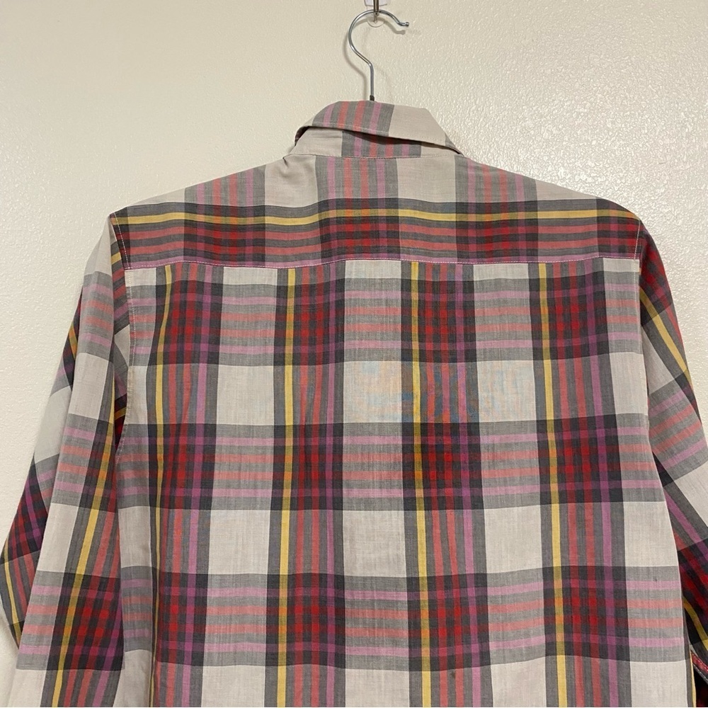 Diane Von Furstenberg Button up Shirt Womens Size 10 Plaid Long sleeve - Picture 8 of 14